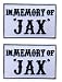 in Memory of Jax Outlaw 3.5 inch Iron on Biker Patch (BLK-WHT)