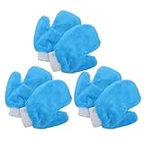 Healeved 6 Guanti per Lucidare Auto in Pile Corallo Azzurro, Kit Riutilizzabile per Pulizia Vetri e Superfici, Guanti Assorbenti per Lavaggio e Manutenzione Casa e Cucina