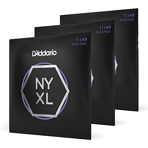D'Addario Electric Guitar Strings, NYXL Nickel Plated, NYXL1149-3P, Medium Gauge 11-49, 6-String Set, Pack of 3 by D'Addario - Used condition - US$22.14