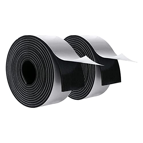 High Density Foam Tape - 2'' X 1/8'' X 10Ft (2 Rolls) Weatherproof Adhesive Prevent Condensation Heat Resistant Weather Stripping Easy to Cut & Install & Remove for Car Doors Pipes Windows