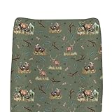 Vintage Hunting Animals Baby Changing Pad Covers for Boys Girls Deer Turkey Hunting Feathers Trees Fitted Changing Table Cover Mats Wildlife Soft Diaper Change Table Sheets for 32''×16'' Contoured Pad