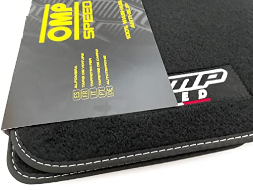 Tapis de voiture Omp Speed de marque OMPLICENCI jeu de tapis noirs universels de sol - 4
