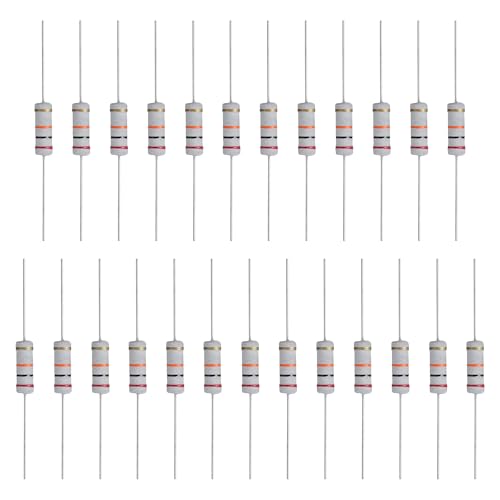 Image of sourcing map 25 Pcs 20K Ohm Resistor, 3 Watts 5% Tolerance Metal Oxide Film Resistor Axial Lead, Flame Proof for DIY Electronic Projects Circuits Experiments