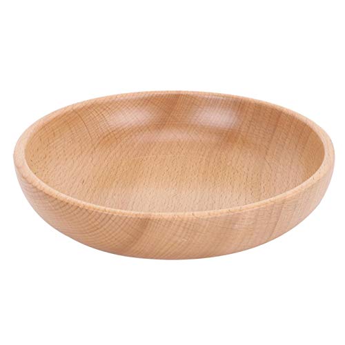 Oumefar Vaisselle Ronde en Bois de Plateau de Service de Plat de 20cm pour Le Riz pour la Boisson de l'eau de Nourriture