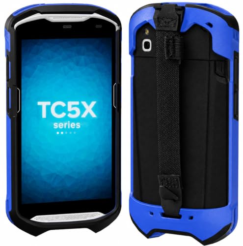 Case for Zebra TC51 TC52 TC52X TC56 TC57 TC57X TC510K TC520 TC520K – Rugged Protective Cover with Strap, Bumper, Boot-Style Holster, Handheld Barcode Scanner Accessory SG-TC51-EXO1-01 (Blue)