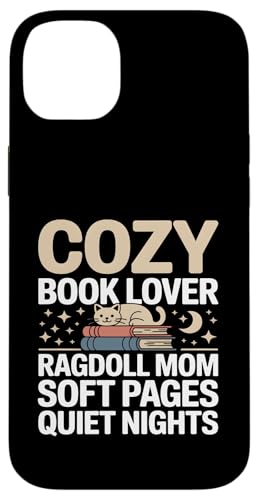 Cozy Book Lover Ragdoll Mom �\�t�g�y�[�W �Â��Ȗ� �X�}�z�P�[�X iPhone 14 Plus �p