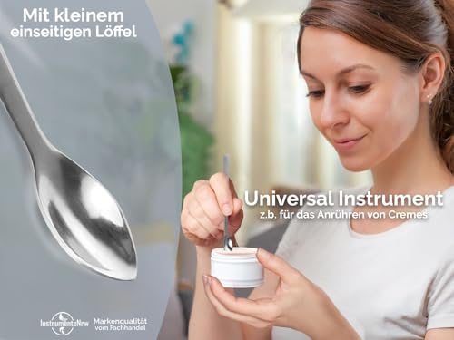 Laborlöffel Mini Löffel Probenlöffel zum Portionieren für Laborarbeiten oder Creme Löffel zur Kosmetik aus Metall - Dosierlöffel - Salbenlöffel 15 cm