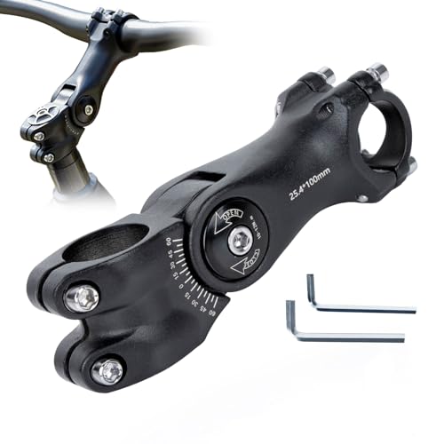 PSLER Adjustable Bike Stem 100mm Riser for MTB/E-Bike Commuting Cycling