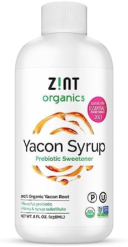 Organic Yacon Syrup - Award-Winning 100% Pure Paleo-Certified Prebiotic Fiber, Liquid Natural Sweetener, Non GMO, Pure Yacon Root Superfood (8 Fl Oz (Pack of 1))