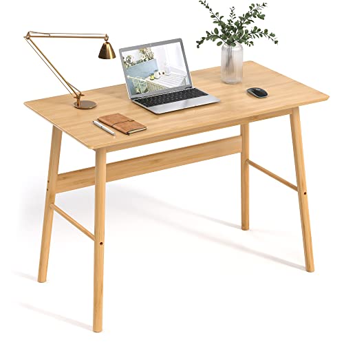 Domax Wooden Writing Desk For Bedroom - Large Home Office Table 41.3” Multipurpose Computer Desk For Work Study #TOP17