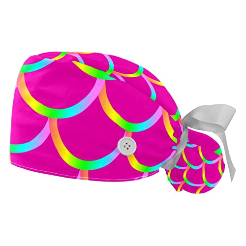 Chapeaux bouffants 2PCS pour femmes et hommes avec casquettes de travail ajustables