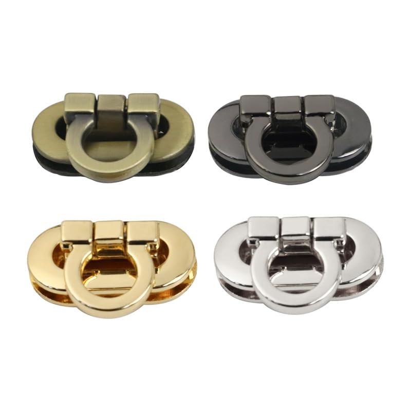 Zamek torebki, Zapięcie typu Twist Turn Lock, aluminiowe zapięcie Tuck 30x15 mm Opakowanie 5 lub 10 sztuk wielokolorowe(Silver,30 * 15MM 10pcs)