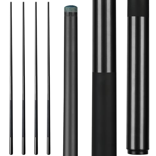 KMISE Fiberglass Graphite Composite Pool Cue Sticks 20oz 13MM Cue Tip One-Piece 58inch Professional Pool Cue Low-Deflection Billiard Cue Sticks Set of 1/4 for Home & Bar Play Black Red Color Available