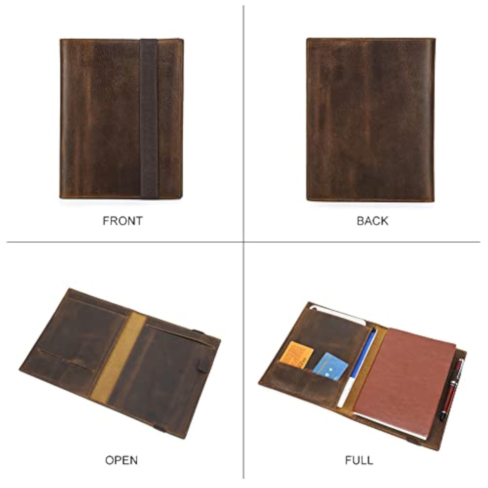 Leather iPad A5 Notebook Portfolio with Pen Loop
