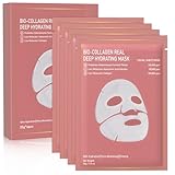 Nityrliv Collagen Face Mask, 4 Pack Bio-Collagen Real Deep Mask Overnight Hydrating Face Mask for All Skin Types,Original Hydrating Collagen Face Mask