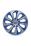  SPARCO SPC1673SVBL Tapacubos Sicilia, Plata/Azul, Set de 4, 16\"