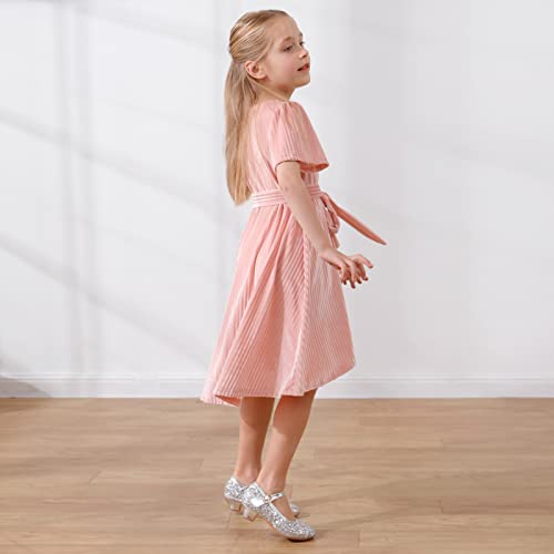 Flower Girls Dress Party Wedding Bridesmaid Pageant Girls' Prom Special Occasion Casual Elegant Dresses 4-13 Years(Pink,8-9 Years) #TOP5
