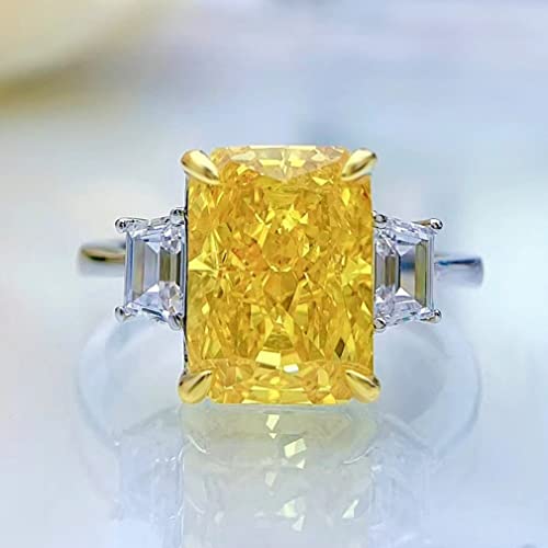 Bijoux de mariage anneaux de diamant en carbone jaune pour déclarer votre amour