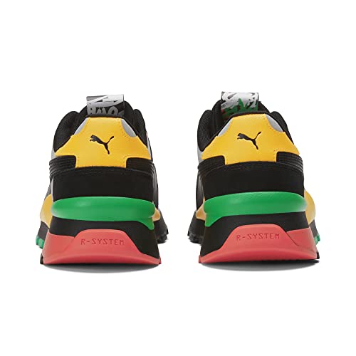 Image of Puma Men's RS 2.0 Sneaker, Block Party Cool Light Gray Black-Yellow Sizzle, 10