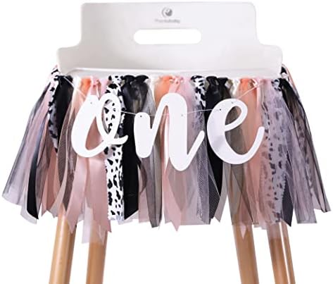 1st Birthday Baby Girl 'ONE' Banner – Pink Hessian High Chair Banner For First Birthday Party Decor