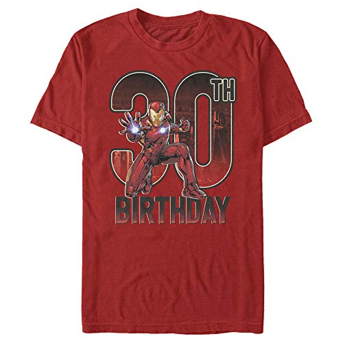 T-shirt Iron Man Marvel 30e anniversaire imprimé action pose pour homme noir