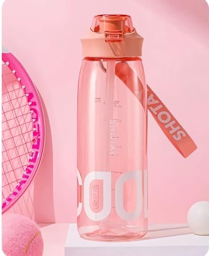 Image of THE VENTI SHOTAY COOL Unbreakable Water Bottle with Sipper BPA Free Tritian, Leak-Proof Water Bottle Ideal for Office, Sports, School, Gym (1000ML-Pink)