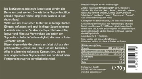 BioGourmet Nudelsuppe asiatisch, bio mit Miso, 1 x 70g Beutel