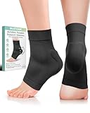 BLATOWN Achilles Tendon Support with Silicone Heel Protector Cushion Pad, Achilles Tendonitis Relief Sleeve Brace Compression Socks for Women Men Plantar Fasciitis, Bursitis, 1 Pair (Black, Regular)