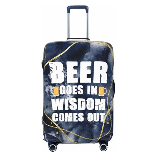 beer goes in wisdom comes out Suitcase Cover,Luggage Protector Suitcase Covers,Luggage Cover Washable Suitcase Cover,Suitcase Cover,Luggage Covers for Suitcase (Large)