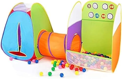 Image of Alvantor Kids Tent Play Tent Fun Toss It Game Zone 3-in-1 Pop Up Play Tunnel Indoor Outdoor Great Game & Toy Gift for Children (Include 4 Balls)
