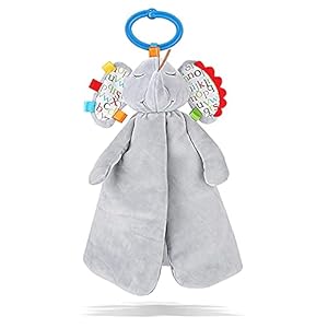 KASTWAVE Baby Tags Security Blankets, Baby Soothing Plush Blanket with Colorful Tags, Appease Towel, Sensory Soft…