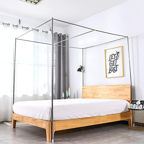 Stainless Steel Mosquito Net Brackets - Durable 4 Corner Post for Canopy Bed, Thickened Metal Frame for Easy Installation & Bedroom Protection, Ideal Mosquito Netting Solution