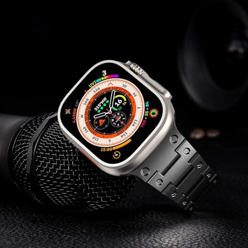 Image of 49mm 45mm 44mm 42mm Compatible Apple Watch Strap, Stainless Steel Link Metal Band for iWatch Ultra | Ultra 2 | Series 9 | 8 | 7 | 6 | 5 | 4 | 3 | 2 | 1 | SE & SE2