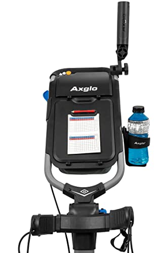 Axglo V3 - Golf Push Cart - Golf Trolley - 3 Wheels - Swivel Front Wheel - Hand Brake - Lightweight (Black/Blue) #TOP5