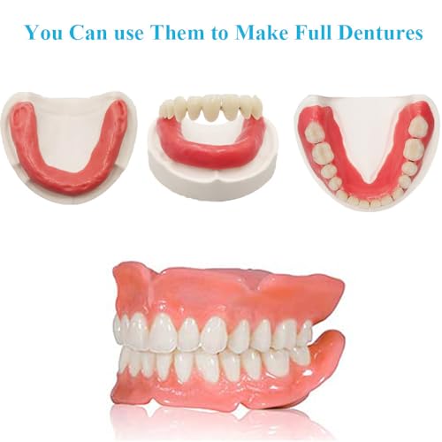 Denture Fake Teeth - Do it Yourself Full or Part Top and Bottom Fake Teeth at Home, Repair Missing Teeth, Improve Smile(Gypsum Model, Gum Material and Fake Teeth)