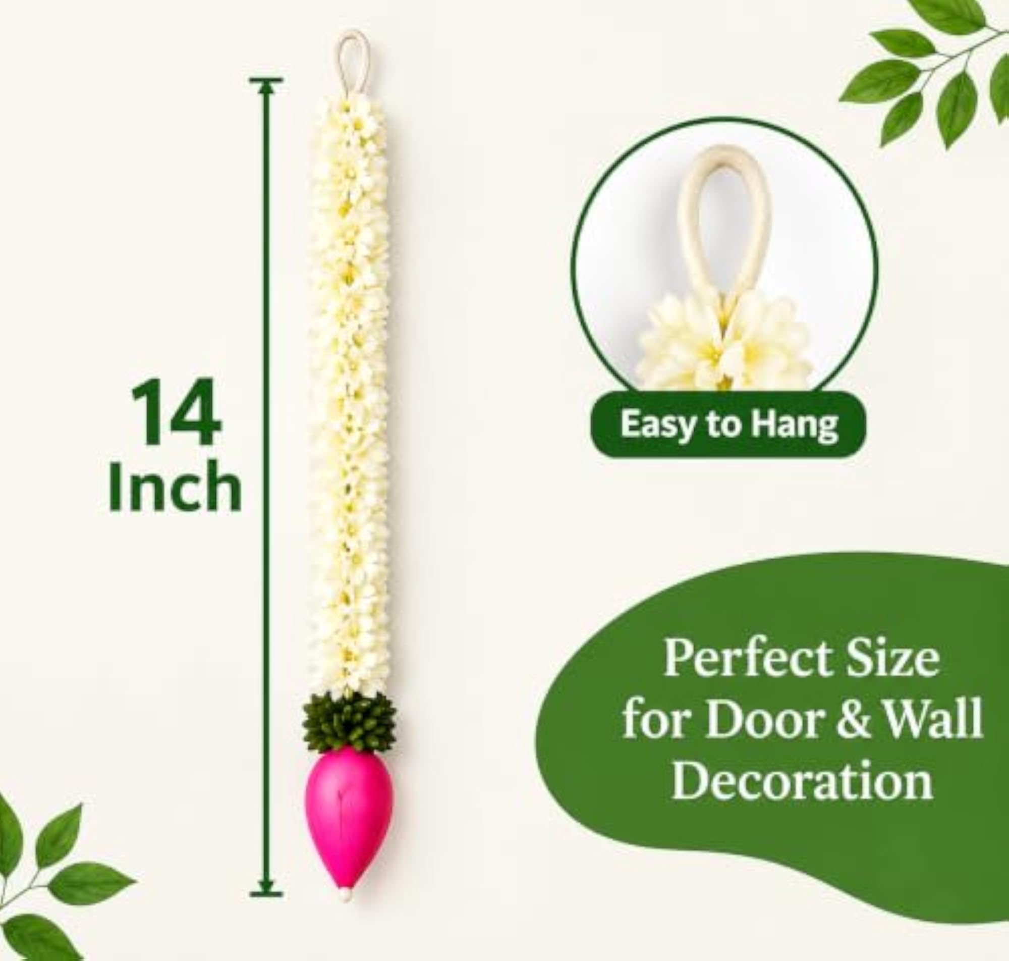 Artificial Jasmine Flower Garland Toran with Lotus Buds