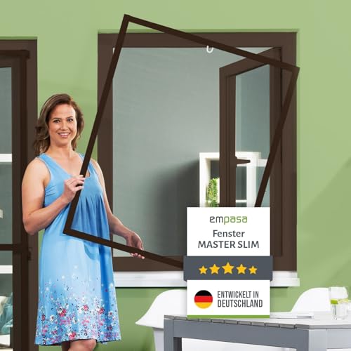 empasa Insektenschutz Fliegengitter Fenster Alurahmen individuell zuschneidbar Master Slim weiß, braun oder anthrazit in verschiedenen Größen
