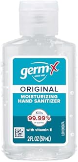 Germ-X Original Hand Sanitizer, Non-Drying Moisturizing Gel with Vitamin E, Instant and No Rinse Formula, Bulk Mini Travel Size for On-The-Go, 2 Fl Oz (Pack of 48)