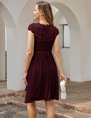 Image of Wedtrend Women's Bridesmaid Dresses Short Prom Dress Ruffle Semi Formal Cocktail Dresses Floral Homecoming Dress