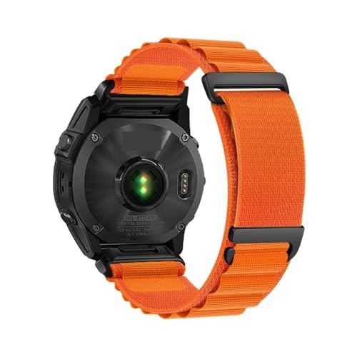 �ɓK������Garmin Tactix 8/Fenix 8/7/6/5x�ʋC���i�C�������[�v���v�x���g�v�����O��(Orange,26mm)