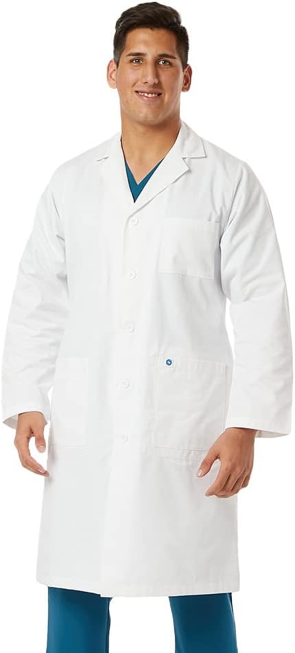 SPECTRUM UNIFORMS Twill Finish Lab coat 44-Inch Long Lab Coat Unisex SILVADUR Technology UltraSmart Soft Fabric
