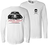 Death Proof Industries Skull Hood Nova Speed Shop Long Sleeve T-Shirt Tee (US, Alpha, Large, Regular, Regular, White)
