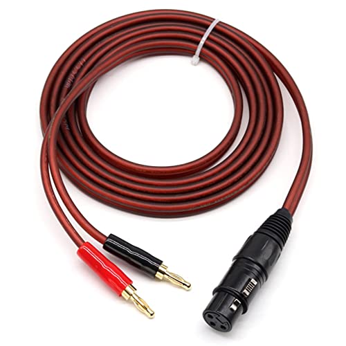 XLR to Banana Speaker Cable,XLR 3 Pin Female to Banana Plugs Audio Cable, Gold-Plated 4mm Plug to XLR3 Pro HiFi