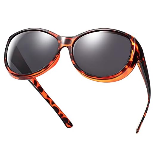 Br'Guras Polarized Oversized Sunglasses Wear over Glasse with Purple Frame for Women&Men (Amber leopard, Black)