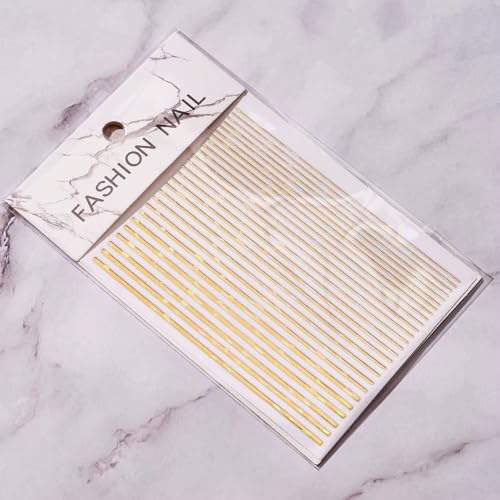 Parlak Gold Şerit Tırnak Sticker Etiketi, Nail Art