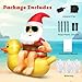 VOCADE 4.5FT Christmas Inflatable Outdoor Decoration Santa on Duck Inflatable Christmas Decoration Cute Blow Up Duck Santa Claus Inflatable with LED Lights for Yard Garden Lawn Xtmas Party Decor