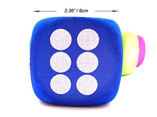 Qidiwin Jumbo Eva Dices, Giant Dot Eva Foam Dices For Kids Building Blocks,Educational,Party Suppliers, 4 Color,12Pcs #TOP2