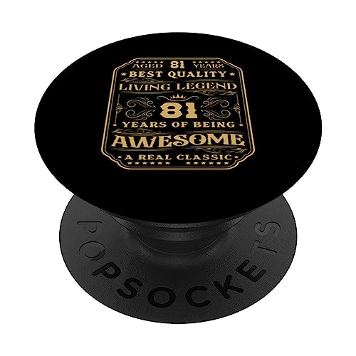 81 Años De Ser Increíble 81 Años 81 Cumpleaños Hombre PopSockets PopGrip Intercambiable
