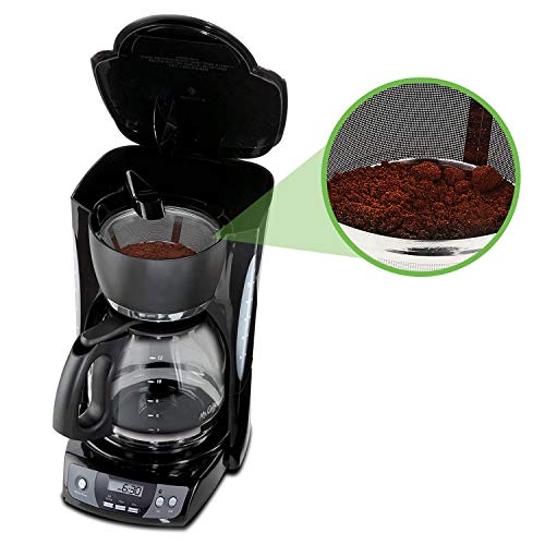 Reusable Coffee Filters 8-12 Cups Permanent Basket Metal filter Washable Compatible with Ninja Mr. Coffee Black & Decker Coffee Maker Filter Parts BPA-free(NOT Fit Cuisinart & Hamilton Beach & BUNN) - Thumbnail 6
