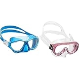 Cressi Schnorchelset Maske Kinder Moon Kid & Jungen Piumetta Kid Mask Tauchmasken, Clear/Pink, 3-7 Jahre